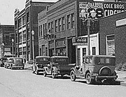 View Looking West on First Street at Hastings, Nebraska, 1944(?)