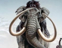The Ice Age was a period of gigantism with mammoths dominating the landscape on the edge of the glaciers