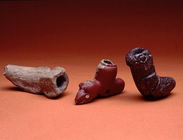 Village Farmers made smoking pipes from stone and clay
