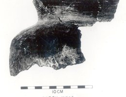 Partial restoration of rim and shoulder of pottery, circa 1325 CE, from Crow Creek Massacre site