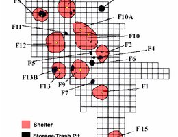 Map of features found at the Schultz site