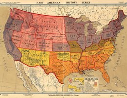 Secession Map, 1860-1861; During the Civil War, the Mississippi River was blockaded by the Union forces