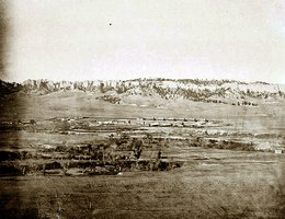 Earliest known photograph of Camp Robinson, renamed Fort Robinson in 1878