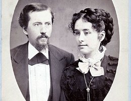 Young J. Sterling Morton and his bride, Carrie, circa 1854