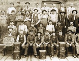 Workers at Cudahy meatpacking plant; Omaha, NE 1895