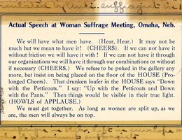 Anti-suffragettes circulated this card in 1914 as a warning of how demoralizing the vote for women would become