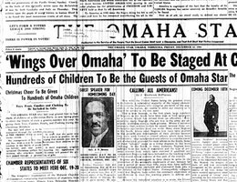 "America Now at War . . . Discrimination Must Go!"; "Omaha Star" headline, December 12, 1941