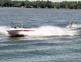 Water skiing on Johnson Lake, one of the Central District’s lakes along the Supply Canal in central Nebraska
