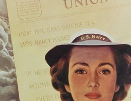 World War II U.S. Recruiting Poster by John Falter: (Western Union telegram about wounded soldier) "That was the day I joined the WAVES"