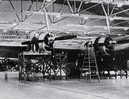 B-29 assembly: inside hangar