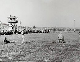POW soccer game at Fort Robinson, 1944