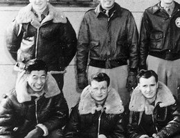B-29 crew; Ben Kuroki is in the bottom row on the left