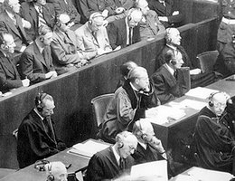 Trial of the Major War Criminals, including Hermann Göring and Rudolf Hess, before the International Military Tribunal; Nuremberg, Germany, 1945
