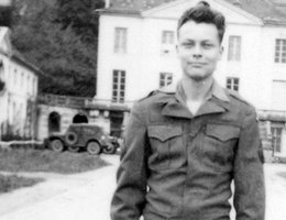 Corporal Roger Peters in Germany, Technician 5th Grade, 1143rd Engineer Combat Group; resident of Valley, NE