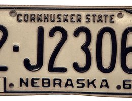 "Cornhusker State" license plate, 1969