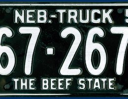 "Beef State" license plate, 1956