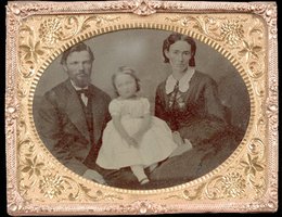 Uriah and Mattie Oblinger with daughter Ella, circa 1870s