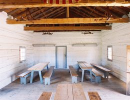 A reconstruction of the Council House at Fort Atkinson where the treaty between the Pawnee and the Mexicans was negotiated